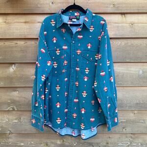 Vintage Cactus Flower southwestern style button up shirt